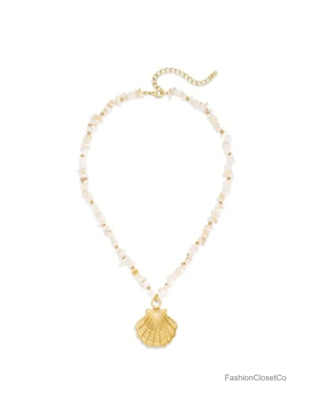Gold Shell Pendant Choker Necklace Boho Summer Beach Jewelry Adjustable